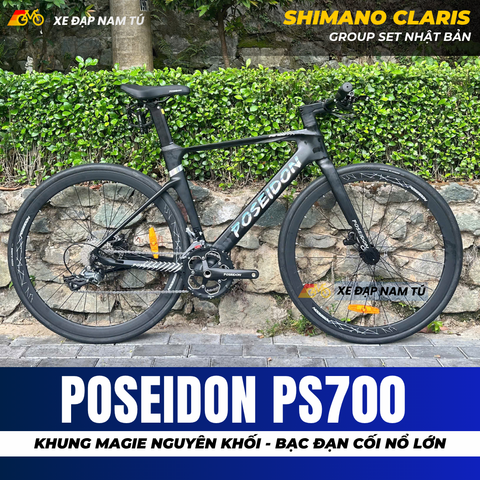  XE ĐẠP TOURING POSEIDON PS700, KHUNG MAGIE ĐÚC NGUYÊN KHỐI, GROUP SHIMANO CLARIS NHẬT BẢN, PHANH DẦU, CỐI NỔ LỚN 