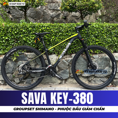  XE ĐẠP ĐỊA HÌNH SAVA KEY380 GROUPSET SHIMANO, KHUNG NHÔM, PHUỘC DẦU 