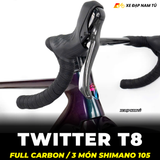  XE ĐẠP ĐUA TWITTER T8 PRO [2026] FULL CARBON, 3 MÓN SHIMANO 105 CAO CẤP 