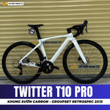 XE ĐẠP ĐUA TWITTER T10 PRO [2026] KHUNG CARBON, GROUP RETROSPEC 2X12, VÀNH NHÔM 