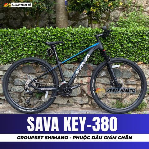  XE ĐẠP ĐỊA HÌNH SAVA KEY380 GROUPSET SHIMANO, KHUNG NHÔM, PHUỘC DẦU 