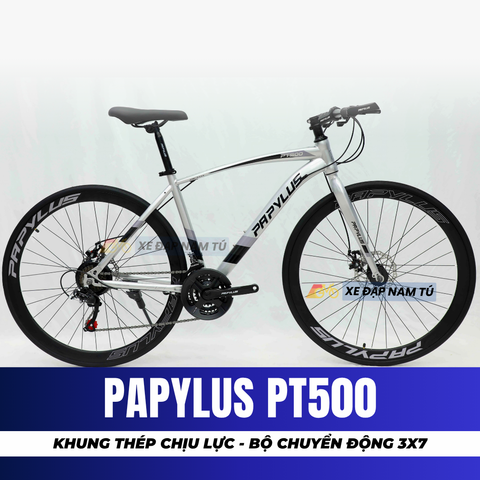  XE ĐẠP TOURING PAPYLUS PT500 KHUNG THÉP CƯỜNG LỰC, BỘ CHUYỂN ĐỘNG 3X7 