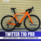  XE ĐẠP ĐUA TWITTER T10 PRO [2026] KHUNG CARBON, GROUP RETROSPEC 2X12, VÀNH NHÔM 