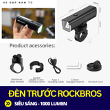  ĐÈN TRƯỚC XE ĐẠP SIÊU SÁNG ROCKBROS (1000 LUMEN) CÓ KÈM PAD GẮN 