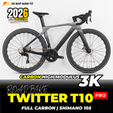  XE ĐẠP ĐUA TWITTER T10 PRO [2026] FULL CARBON, 2 MÓN SHIMANO 105 CAO CẤP 
