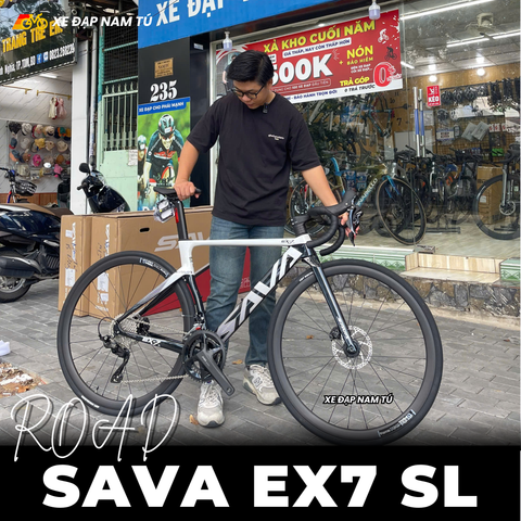  XE ĐẠP ĐUA SAVA EX7 SL - GROUP SHIMANO 105 R7120, PHANH DẦU THỦY LỰC 