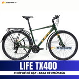  XE ĐẠP TOURING LIFE TX400 CỔ GẬP THÔNG MINH, KÈM BAGA DÈ CHẮN BÙN 