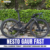  Xe Đạp Đua Nesto Gaur Fast – Full Carbon, Group Điện Shimano 105 R7170 Nhật Bản 