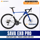  Xe Đạp Đua SAVA EX8 PRO 2026 - Khung Nhôm Cao Cấp hơn 9kg, Shimano 105 R7100, Phanh Dầu Thủy Lực 