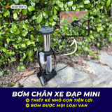  Bơm Chân Mini – Nhỏ Gọn, Dễ Mang Theo, Đồng Hồ Đo Áp Suất Tiện Lợi 