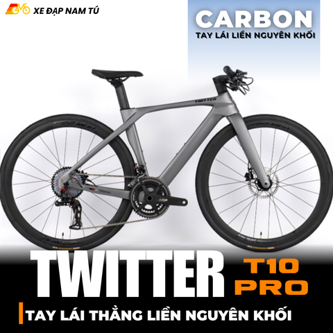  XE ĐẠP TWITTER T10 PRO HYBRID [2026] TAY LÁI THẲNG LIỀN NGUYÊN KHỐI BẰNG CARBON 