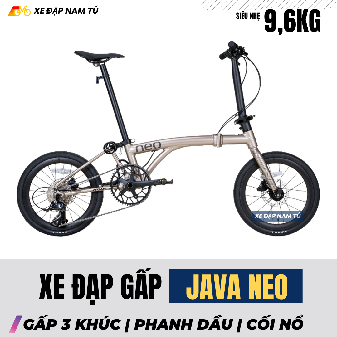Xe Đạp Gấp Gọn JAVA NEO 9SE Bánh 16 Inch, Siêu Nhẹ 9,6Kg, Gấp Gọn