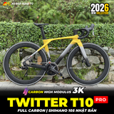  XE ĐẠP ĐUA TWITTER T10 PRO [2026] FULL CARBON, 2 MÓN SHIMANO 105 CAO CẤP, VÀNH CARBON 6CM 