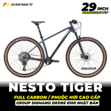  XE ĐẠP MTB NESTO TIGER FULL CARBON, SHIMANO DEORE 12 CẤP, PHUỘC HƠI, BÁNH 29INCH 