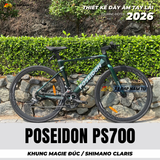  XE ĐẠP TOURING POSEIDON PS700, KHUNG MAGIE ĐÚC NGUYÊN KHỐI, GROUP SHIMANO CLARIS NHẬT BẢN, PHANH DẦU, CỐI NỔ LỚN 