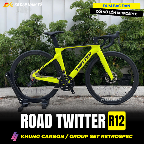  Xe đạp đua Twitter R12, Khung carbon, Group Retrospec 2x12 cấp 