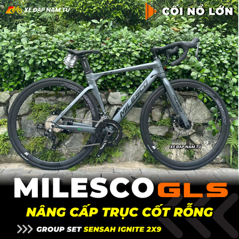  XE ĐẠP ROAD MILESCO GL-S Gen3 2026 - NÂNG CẤP TRỤC CỐT RỖNG, GROUP SENSAH IGNITE, CÙI ĐỀ SHIMANO, KHUNG NHÔM, CỐI NỔ LỚN 