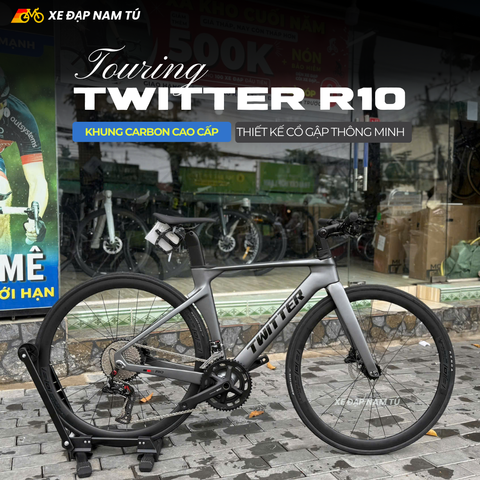  XE ĐẠP TOURING TWITTER R10, KHUNG CARBON, THIẾT KẾ NÂNG HẠ TAY LÁI THÔNG MINH 