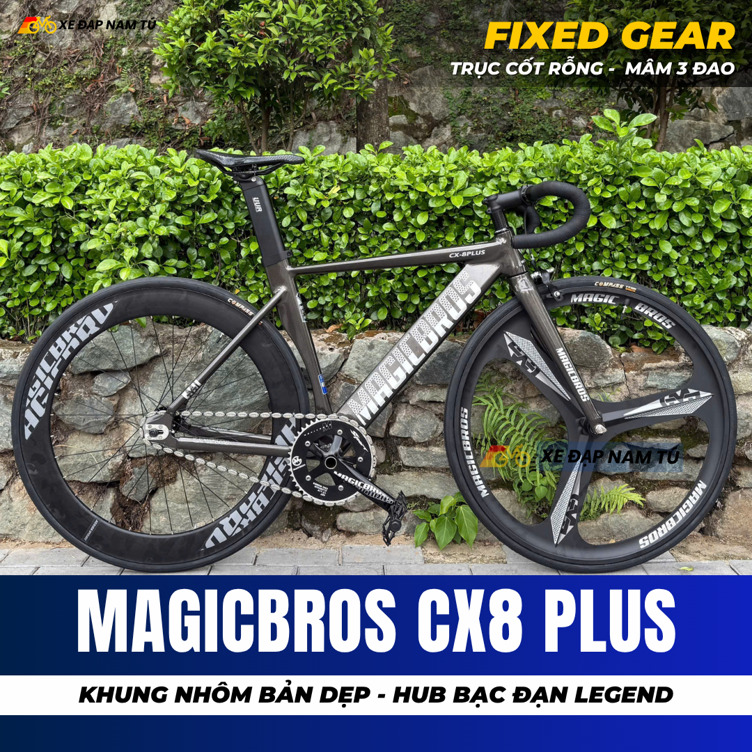 Xe đạp Fixgear MagicBros CX8 Plus - Mâm 3 đao trước – Xe Đạp Nam Tú