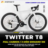  XE ĐẠP ĐUA TWITTER T8 PRO [2026] FULL CARBON, 3 MÓN SHIMANO 105 CAO CẤP 