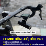  COMBO ĐÈN TRƯỚC ROCKBROS, ĐỒNG HỒ ĐO TỐC ĐỘ GPS, KÈM PAD GẮN GHI ĐÔNG LIỀN 