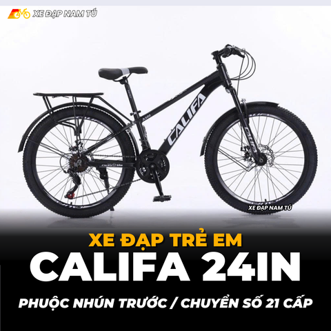  XE ĐẠP TRẺ EM CALIFA A500 24IN KHUNG NHÔM, CHUYỂN ĐỔI 21 TỐC ĐỘ 