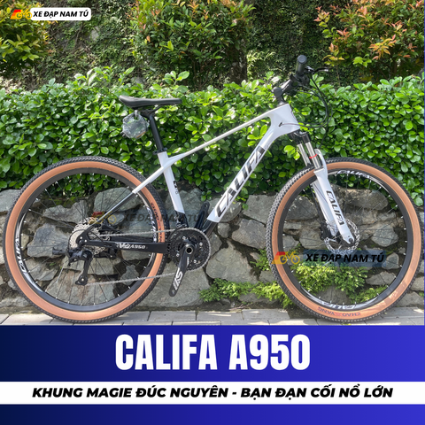  XE ĐẠP ĐỊA HÌNH CALIFA A950 KHUNG MAGIE NGUYÊN KHỐI, TRỤC CỐT RỖNG, ĐÙM BẠC ĐẠN CỐI NỔ LỚN 
