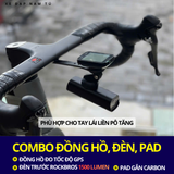  COMBO ĐÈN TRƯỚC ROCKBROS, ĐỒNG HỒ ĐO TỐC ĐỘ GPS, KÈM PAD GẮN GHI ĐÔNG LIỀN 