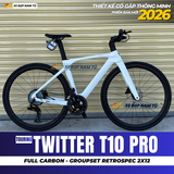  XE ĐẠP TOURING TWITTER T10 RS24 [2026] THIẾT KẾ CỔ GẬP, TAY LÁI THẲNG, GROUP RETROSPEC 2X13, PHANH DẦU THỦY LỰC 