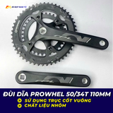  ĐÙI ĐĨA NHÔM PROWHELL 50/34T - 2 Phân loại: Trục giữa Cốt Vuông & Cốt Rỗng 