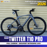  XE ĐẠP TOURING TWITTER T10 RS24 [2026] THIẾT KẾ CỔ GẬP, TAY LÁI THẲNG, GROUP RETROSPEC 2X12, PHANH DẦU THỦY LỰC 