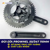  ĐÙI ĐĨA NHÔM PROWHELL 50/34T - 2 Phân loại: Trục giữa Cốt Vuông & Cốt Rỗng 