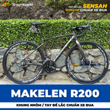  Xe Đạp Đua Makelen R200, Khung Sườn Nhôm, Tay Đề Lắc, Phanh Dĩa Chuẩn Xe Đua 
