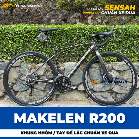  Xe Đạp Đua Makelen R200, Khung Sườn Nhôm, Tay Đề Lắc, Phanh Dĩa Chuẩn Xe Đua 