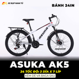  XE ĐẠP TRẺ EM ASUKA AK5 BÁNH 24IN, KÈM DÈ VÀ BAGA 