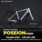  XE ĐẠP TOURING POSEIDON PS250, KHUNG NHÔM, CÀNG NHÔM, CỐI NỔ, PHANH DẦU, GROUP SHIMANO ALTUS 