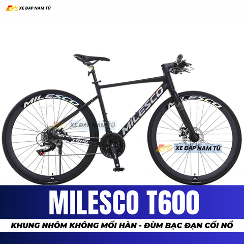  XE ĐẠP TOURING MILESCO T600 CỐI NỔ LỚN, KHUNG NHÔM KHÔNG MỐI HÀN 