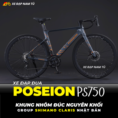  XE ĐẠP ĐUA POSEIDON PS750, TAY LÁI LIỀN, GROUP SHIMANO, KHUNG NHÔM ĐÚC, CỐI NỔ LỚN 