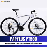 XE ĐẠP TOURING PAPYLUS PT500 KHUNG THÉP CƯỜNG LỰC, BỘ CHUYỂN ĐỘNG 3X7 