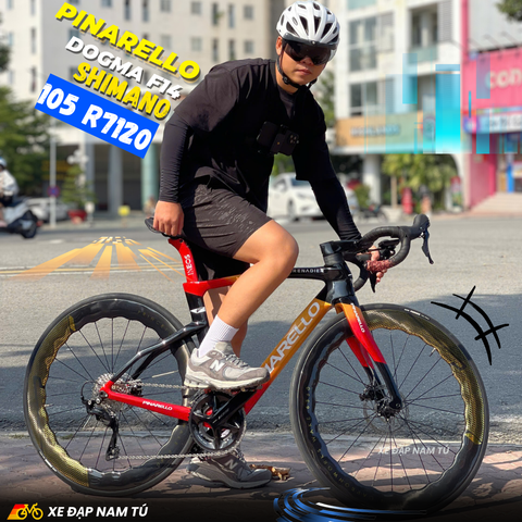  XE ĐẠP ĐUA PINARELLO DOGMA F14, GROUP SHIMANO 105 JAPAN, VÀNH CARBON PRINCETON 