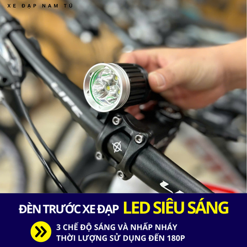  ĐÈN TRƯỚC XE ĐẠP DẠNG TRÒN, LED SIÊU SÁNG, SỬ DỤNG 180 PHÚT LIÊN TỤC 