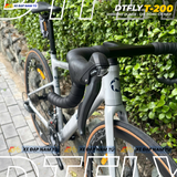  XE ĐẠP ĐUA DTFLY T-200 GHI ĐÔNG CÁ MẬP, GROUPSET SHIMANO, CỐI NỔ LỚN 
