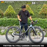  XE ĐẠP ĐUA TWITTER T8 PRO [2026] FULL CARBON, 3 MÓN SHIMANO 105 CAO CẤP 