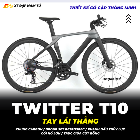  XE ĐẠP TOURING TWITTER T10 PRO [2026] TAY LÁI THẲNG, GROUP RETROSPEC 2X12, PHANH DẦU THỦY LỰC 