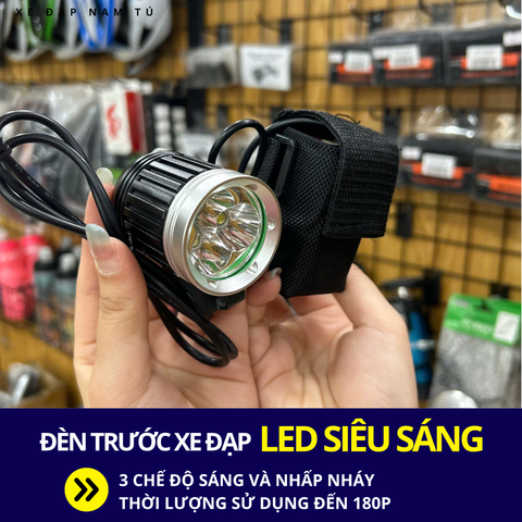  ĐÈN TRƯỚC XE ĐẠP DẠNG TRÒN, LED SIÊU SÁNG, SỬ DỤNG 180 PHÚT LIÊN TỤC 