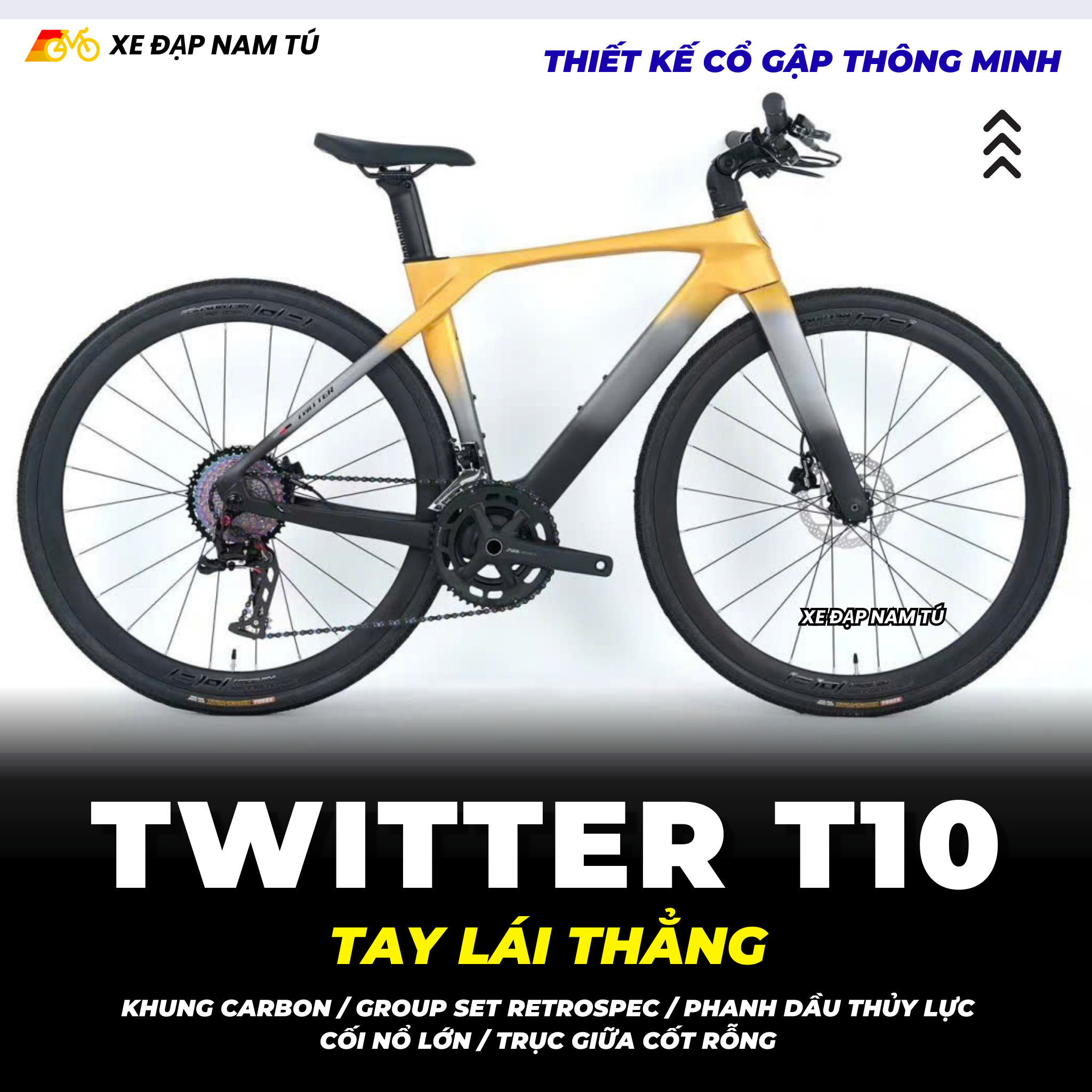 Tiến Dũng XE ĐẠP ĐUA TWITTER T10 PRO [2026] FULL CARBON, 2 MÓN SHIMANO 105