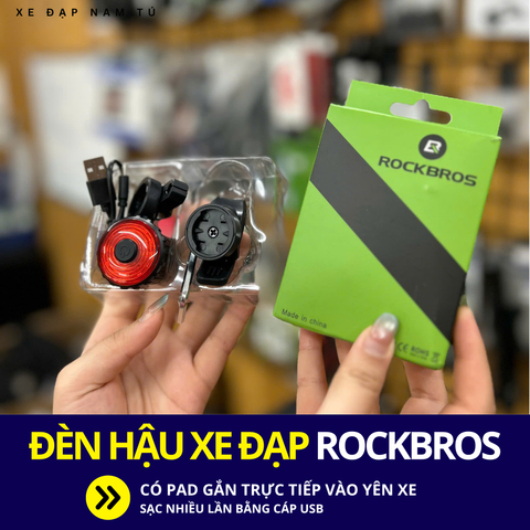  ĐÈN HẬU GẮN YÊN XE ĐẠP ROCKBROS, DẠNG SẠC LẠI NHIỀU LẦN 