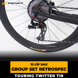  XE ĐẠP TOURING TWITTER T10 PRO [2026] TAY LÁI THẲNG, GROUP RETROSPEC 2X12, PHANH DẦU THỦY LỰC 