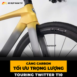  XE ĐẠP TOURING TWITTER T10 PRO [2026] TAY LÁI THẲNG, GROUP RETROSPEC 2X12, PHANH DẦU THỦY LỰC 