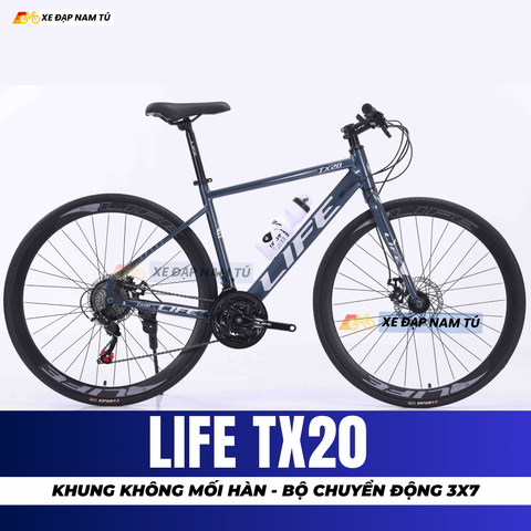  XE ĐẠP TOURING LIFE TX20 KHUNG THÉP KHÔNG MỐI HÀN, TIẾNG NỔ LỚN, ĐÙM BẠC ĐẠN 